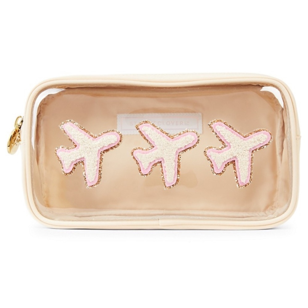 🆕 Stoney Clover Lane Sand Small Clear Front Pouch w/3 Plane Patches Sewn On - Picture 6 of 7